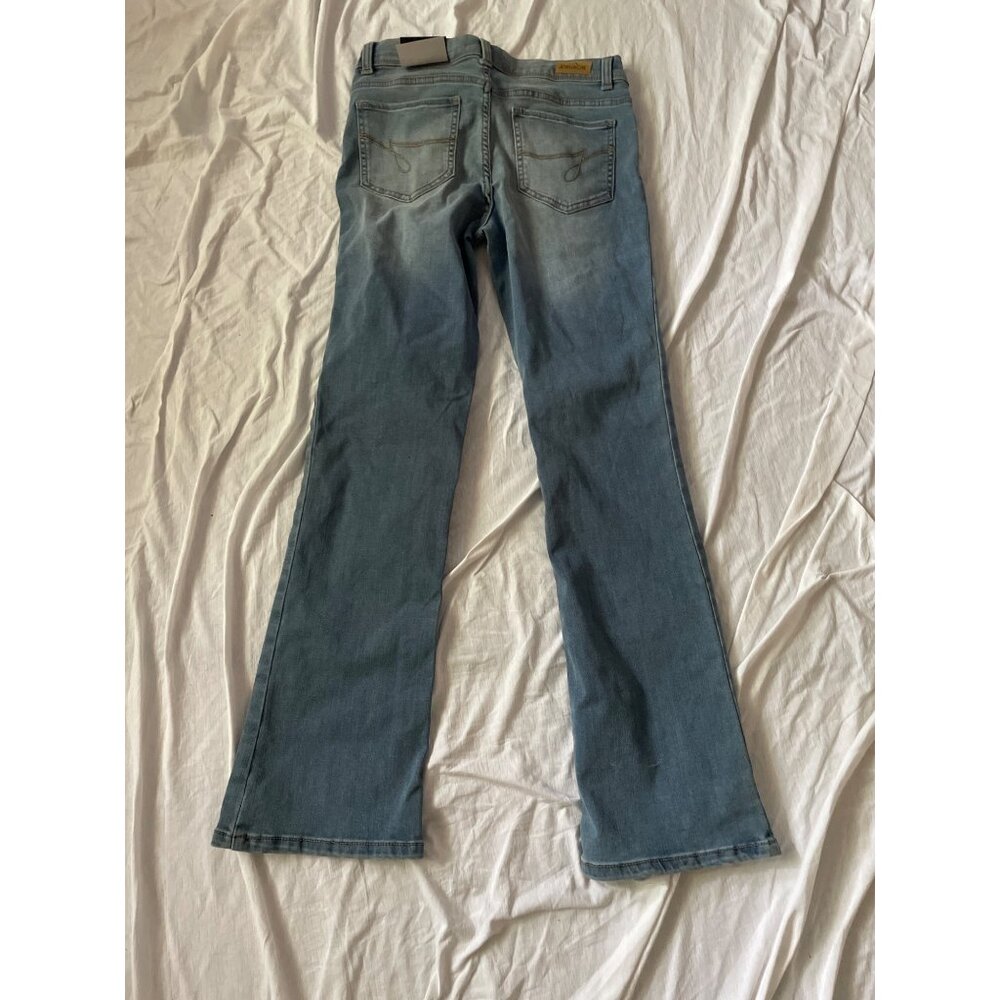 Jordache Girls Bootcut Stretch Denim Jeans Size 16 Light Blue Repreve Sustainabl